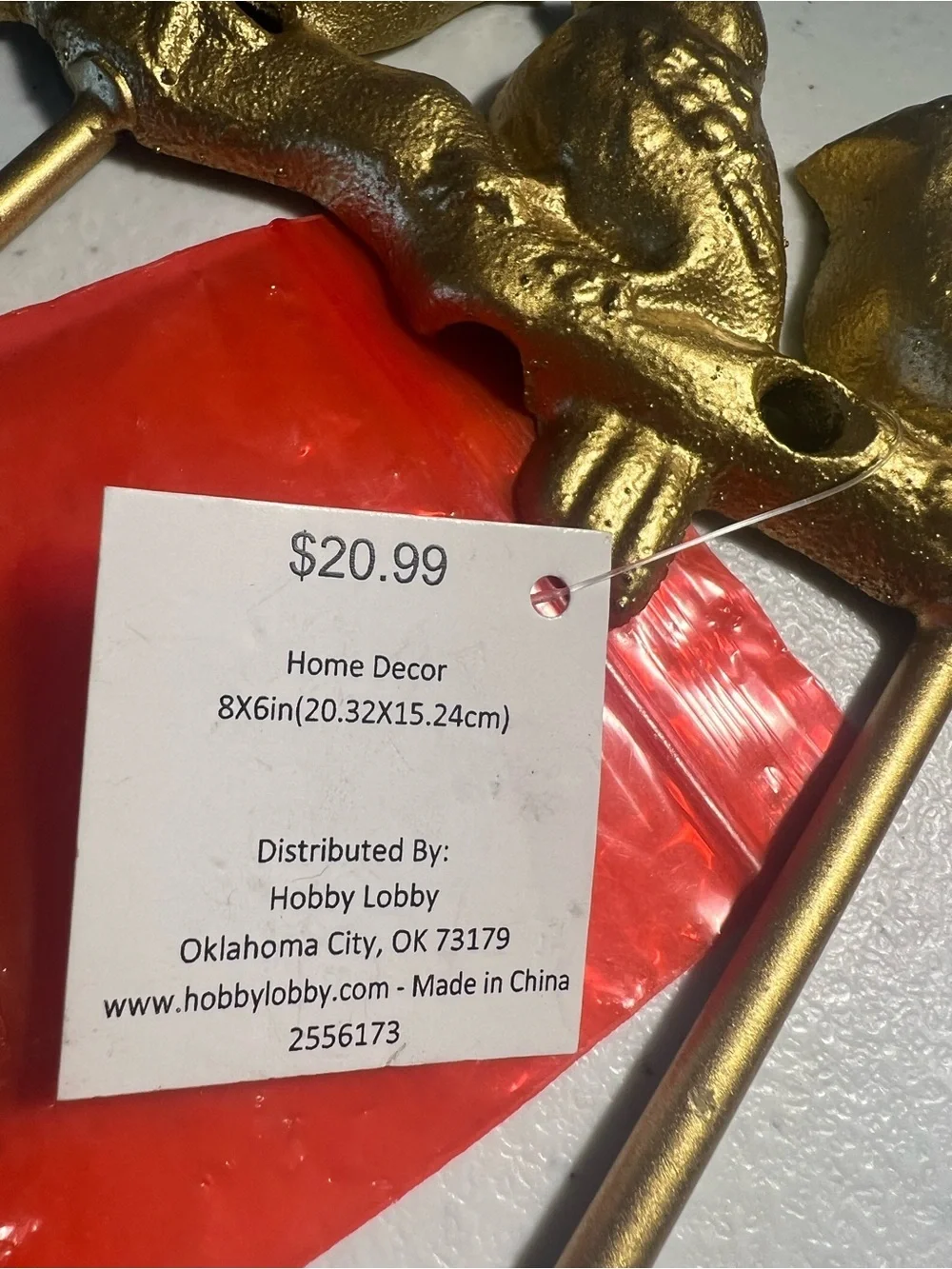 Hobby Lobby Gold Bird Wall Hooks Double Hook Home Decor NWT